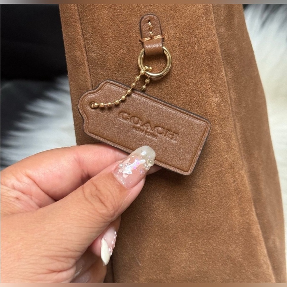 NEW Coach Hadley Convertible Crossbody Bag Suede CW004 Color: Sienna - Picture 4 of 11